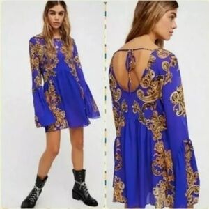 Free People Blue Bell Sleeve Knee-Length Sundress